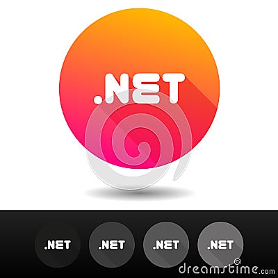 Domain NET sign buttons. 5 Icons top-level internet domain symbols Stock Photo