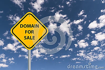 Domain for sale road sign Stock Photo