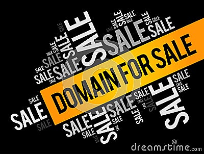 DOMAIN FOR SALE word cloud collage Stock Photo