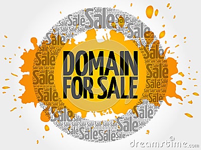 DOMAIN FOR SALE words cloud Stock Photo
