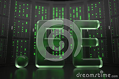 Estonian domain .ee on server room background. Internet in Estonia related conceptual 3D rendering Stock Photo