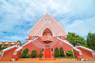 Domaine de Marie Mai Anh church front view Da Lat city, Vietnam Stock Photo