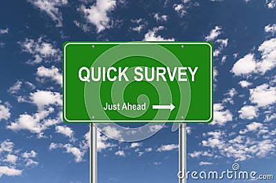 Quick survey road sign Stock Photo