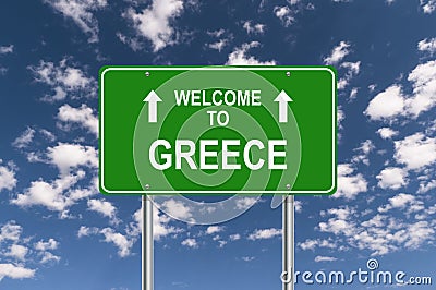 Welcome to greece Stock Photo