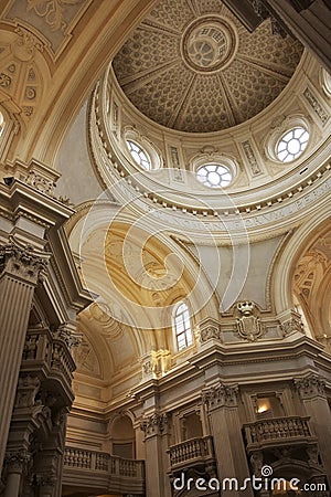Dome and arches, Venaria Reale, Turin Stock Photo