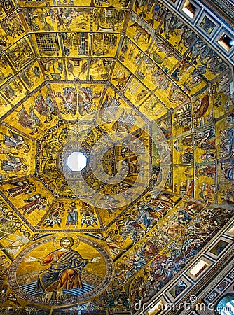 Dome of Baptistery di San Giovanni. Florence, Italy Editorial Stock Photo