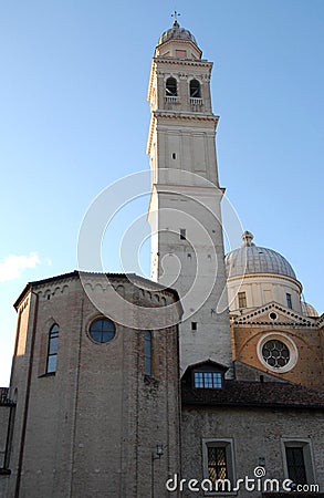 Dome and bell tower of the Basilica of Santa Giustina in Padua in Veneto (Italy) Stock Photo
