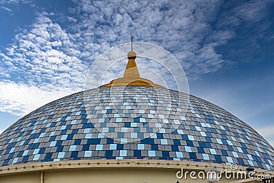 A dome blue tile gold-roofed building Stock Photo