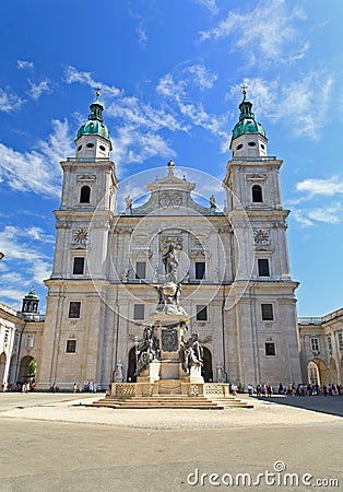 The Dome Cathedral in City Center of Salzburg Stock Photo
