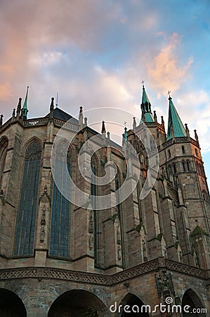 Dome Cathedral in Erfurt, Germany. Stock Photo