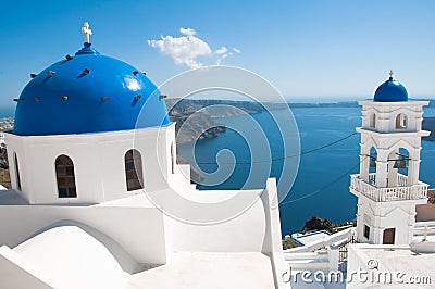 Dome of church in Santorini Stock Photo