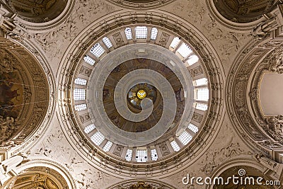 Dome at the Berliner Dom viewed from below Editorial Stock Photo