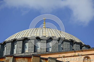 Dome of the Hagia Sophia in Istanbul close up Stock Photo