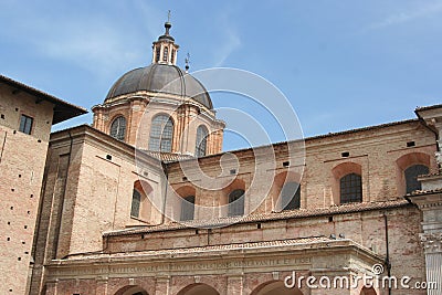 Dome of Lordship palace in Urbino downtown Stock Photo