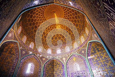 Dome of Lotfollah mosque in Isfahan - Iran Editorial Stock Photo
