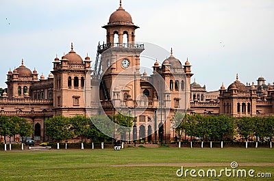 Dome and main building of Islamia College University with students Peshawar Pakistan Editorial Stock Photo