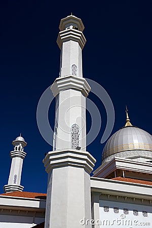 Dome and Minarets of a Mosque Stock Photo