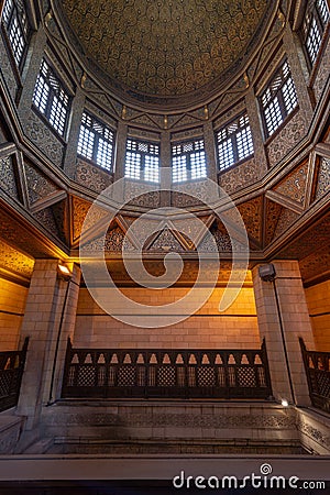 Dome of Nilometer building, an ancient Egyptian water measurement device used to measure the level of river Nile, Cairo, Egypt Stock Photo