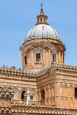 Dome of the Palermo Cathedral, Sicily Editorial Stock Photo