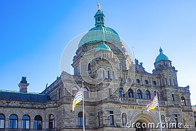 Dome of the Parliament Building in downtown Victoria, Vancouver Stock Photo