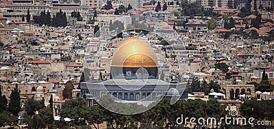 Dome of the Rock from the Dominus Flevit Stock Photo