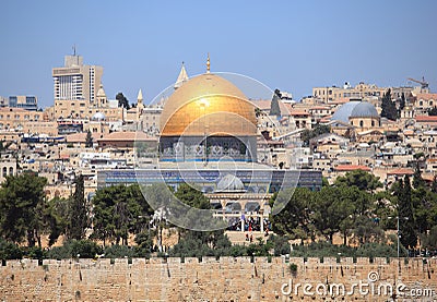 Dome of the Rock Friday Prayer, Jerusalem Stock Photo