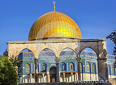 Dome of the Rock Islamic Mosque Temple Mount Jerusalem Israel Stock Photo