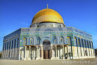 Dome of the Rock Islamic Mosque Temple Mount Jerusalem Israel Stock Photo