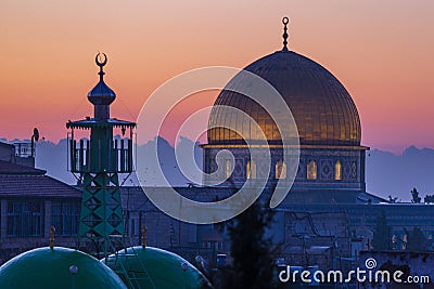 The Dome of the Rock in Jerusalem, Israel at dawn Stock Photo