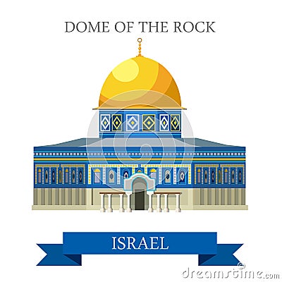 Dome of the Rock in Jerusalem Israel vector flat attraction Vector Illustration