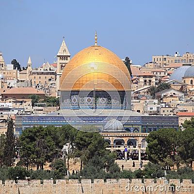 The Dome of the Rock from Mount of Olives Stock Photo