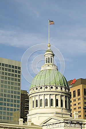 Dome of Saint Louis Historical Old Courthouse, Federal Style architecture built in 1826 and site of Dred Scott slave decision Editorial Stock Photo