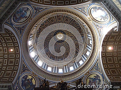 The dome at Saint Peter by the inside Editorial Stock Photo