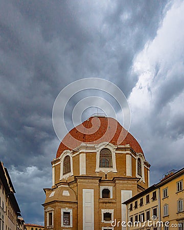 Dome of the San Lorenzo Basilica in the historic center of Florence, Italy Stock Photo