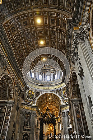 Dome of St. Peter`s Basilica Editorial Stock Photo