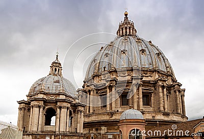 Dome of St. Peters basilica, Vatican Editorial Stock Photo
