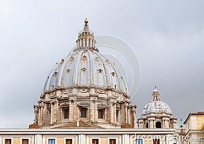 Dome of St. Peters basilica, Vatican, Rome Editorial Stock Photo