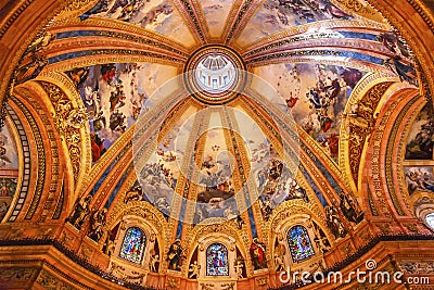 Dome Stained Glass San Francisco el Grande Royal Basilica Madrid Stock Photo