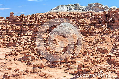 Dome surrounded by Hoodoo Rock pinnacles in Goblin Valley State Park Utah USA Stock Photo
