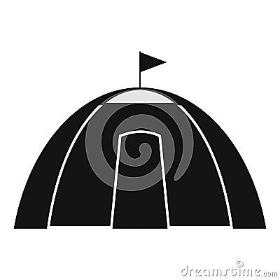 Dome tent black simple icon Vector Illustration