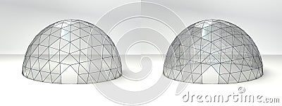 Dome tent by day Cartoon Illustration