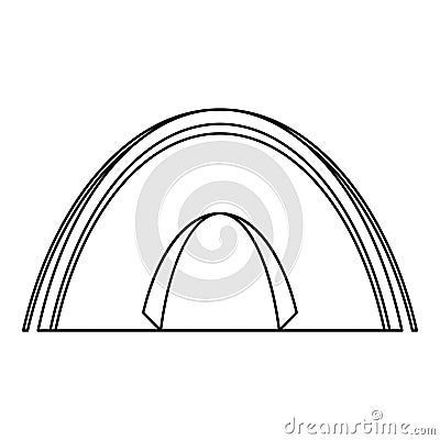 Dome tent icon, outline style Vector Illustration