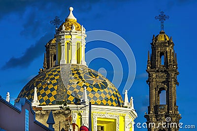 Dome Tower San Cristobal Church Puebla Mexico Stock Photo