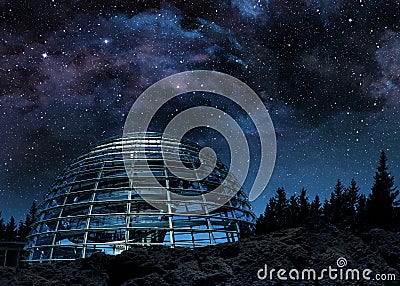 Dome under the milky way Stock Photo