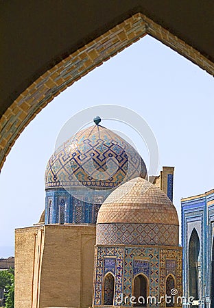 Domes of ancient Moslem mausoleum Stock Photo