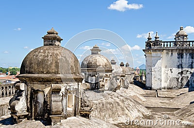 Domes on cathedral roof Leon Stock Photo