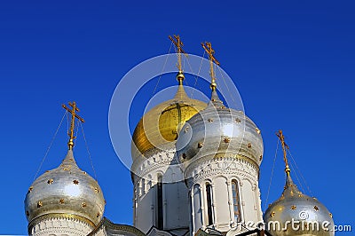 Domes of Russian Orthodox Church Stock Photo