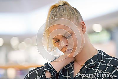 Domestic Abuse. Coseup of unhappy crying woman Stock Photo