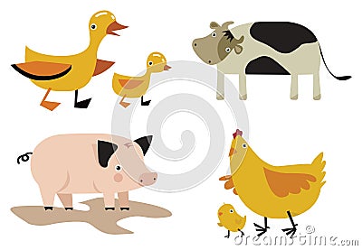 Domestic animals Vector Illustration