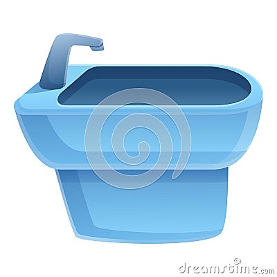 Domestic bidet icon, cartoon style Vector Illustration